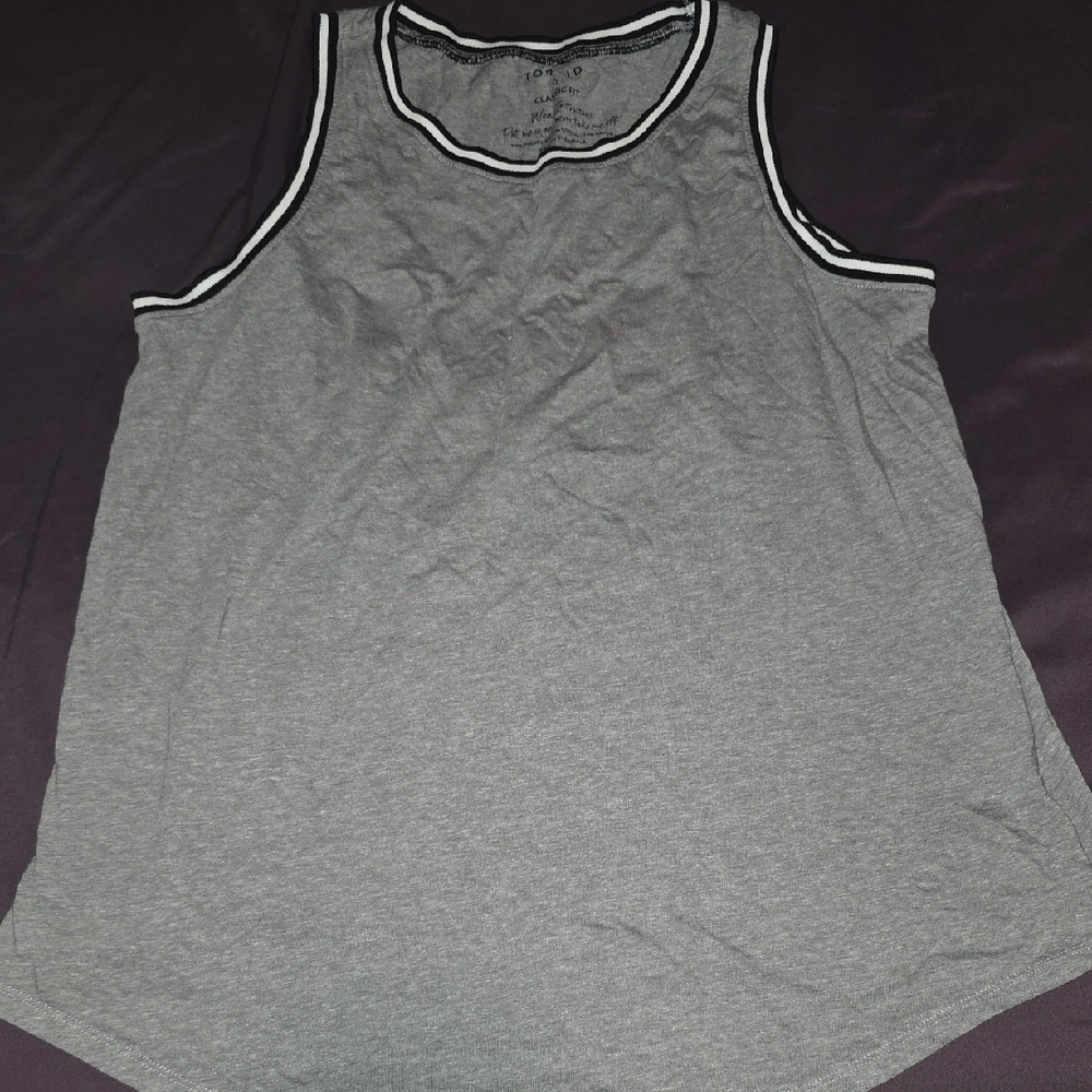 Torrid Gray Classic Fit Tank with Black and White Trim Size 0